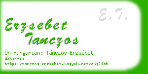 erzsebet tanczos business card
